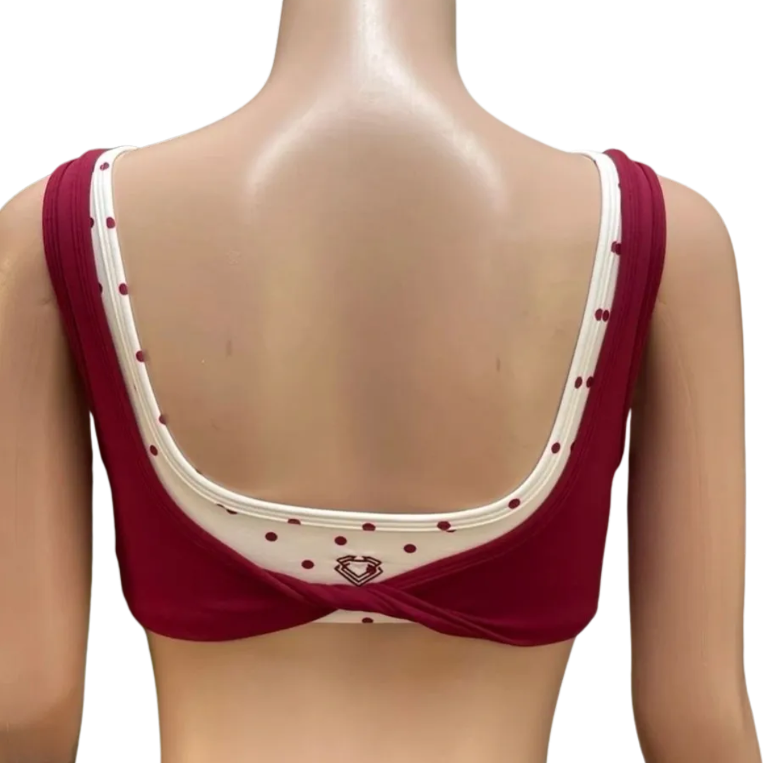 Maroon Polka Luxe Layered Bra