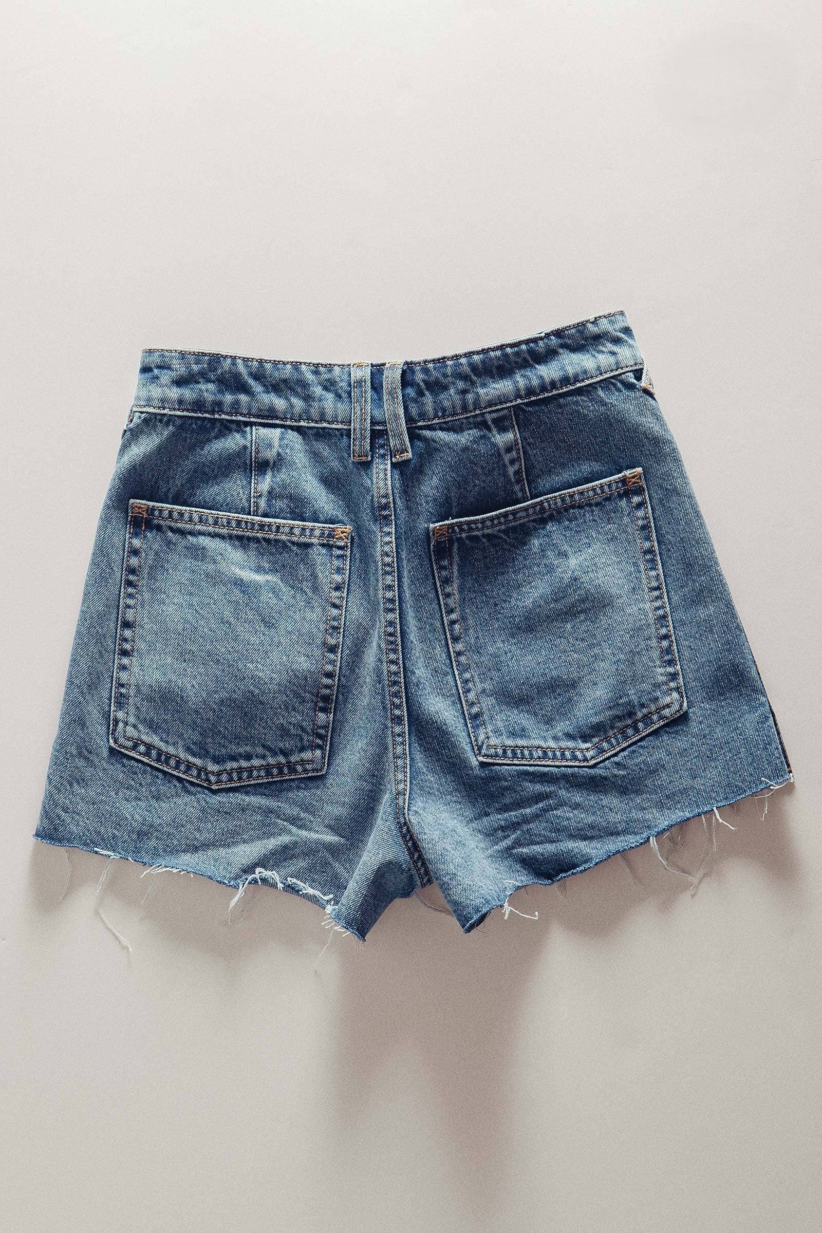 Patch Pocket Jean Shorts