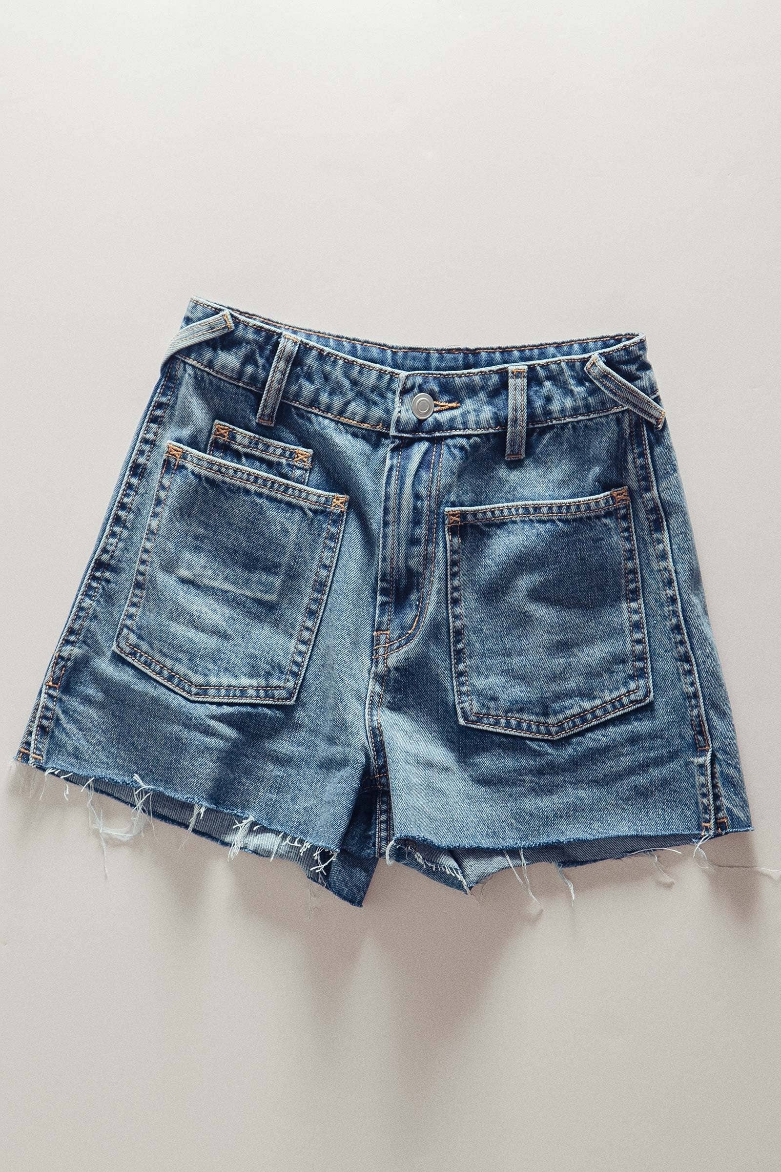 Patch Pocket Jean Shorts