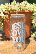 Jesus Loves You 20oz Glass Cup